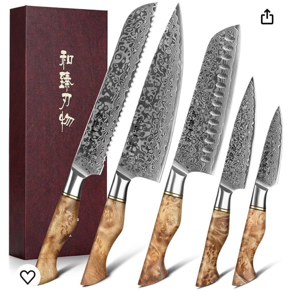 Henzen 5 piece knife set used one time only. In original box.